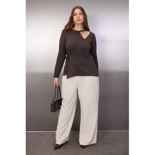 Trendyol Ženska bluza Tbbaw26Af00042, Braon Cene