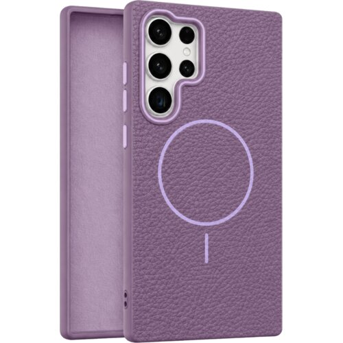  leather grip magsafe maska za samsung galaxy S23 ultra - ljubičasta Slike