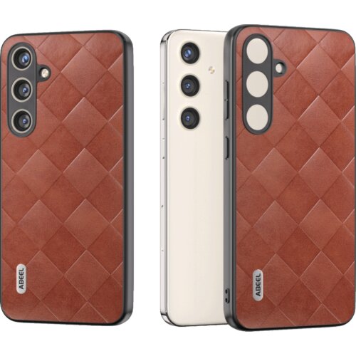  Maska za Galaxy S24+, TPU + PC + PU, Koža, Smeđe boje Slike