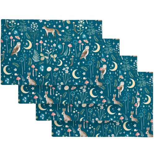 Catherine Lansfield Tekstilni podmetač 4 kom 30x46 cm Enchanted Twilight Animals &ndash; Cijene