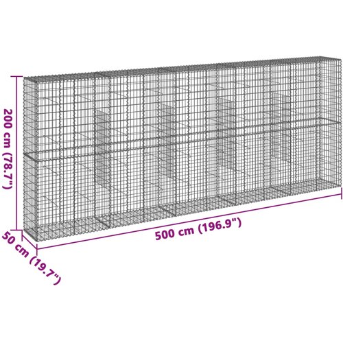  Gabionska ko&amp;scaron;ara s poklopcem 500x50x200 cm pocinčano željezo Slike