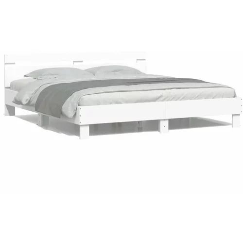  Okvir za krevet s uzglavljem i LED bijeli 180x200 cm