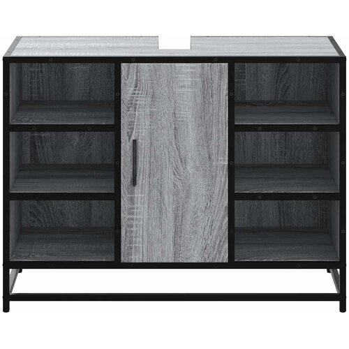  Kupaonski ormarić za umivaonik boja hrasta 80x33x60 cm drveni Siva Slike