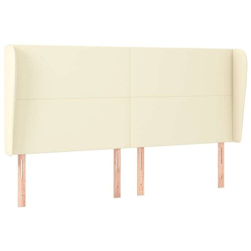  Uzglavlje s u&amp;scaron;ima krem 183x23x118/128 cm od umjetne kože Slike