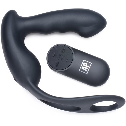 Alpha-Pro 7X P-STRAP Milker Vibrating Prostate Stim with Cock &amp;amp; Ball Harness Slike