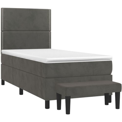Box spring krevet s madracem tamnosivi 80 x 200 cm bar&amp;scaron;unasti Slike