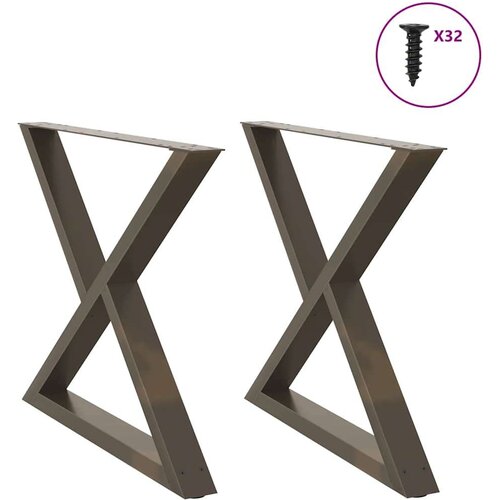  Noge za blagovaonski stol 2 kom Prirodni čelik 90x(72-73 3) cm Slike