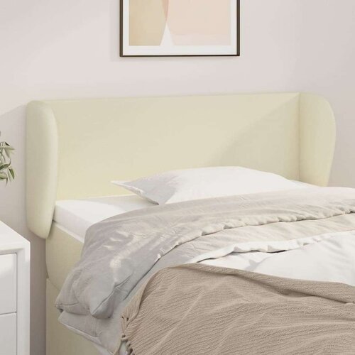  Vzglavje z ušesi krem 93x23x78/88 cm umetno usnje, (20736463) Cene
