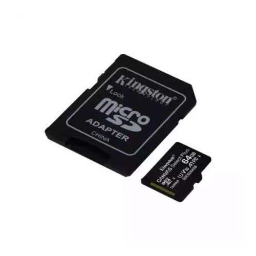 Kingston Micro SD Card 64GB + SD adapter SDCS2/64GB class 10 Slike