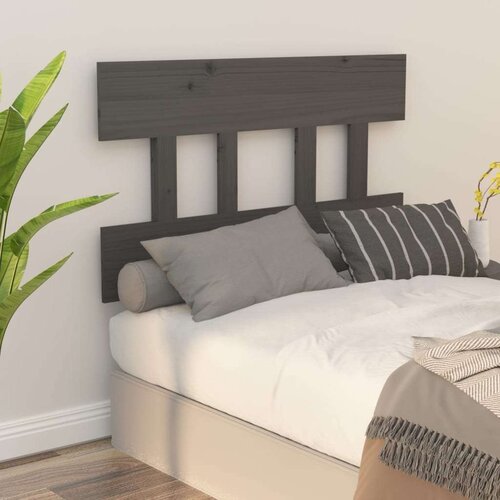  Uzglavlje za krevet sivo 103 5 x 3 x 81 cm od masivne borovine Slike