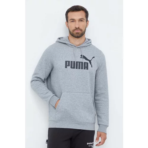 Puma Pulover moška, siva barva, s kapuco