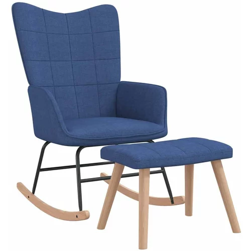  Stolica za ljuljanje s osloncem za noge plava od tkanine