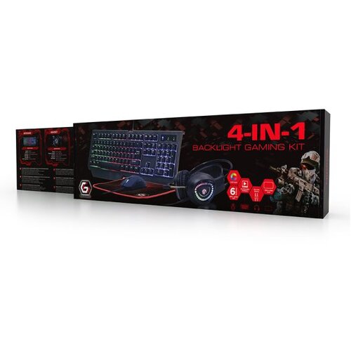 Gembird RGB tastatura + mi&scaron; + slu&scaron;alice + podloga Gaming GGS-UMGL4-01, USA layout Cijene