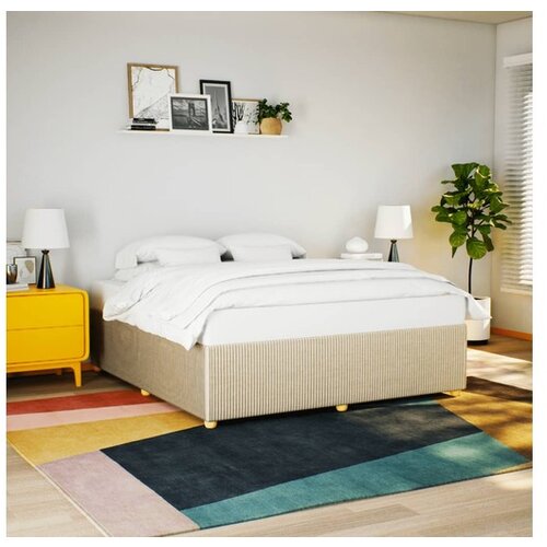 vidaXL Okvir za krevet bez madraca krem 200x200 cm od tkanine Cene