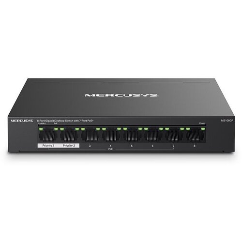 Mercusys MS108GP V1.2, 8-Port Gigabit Desktop Switch with 7-Port PoE+ Cene