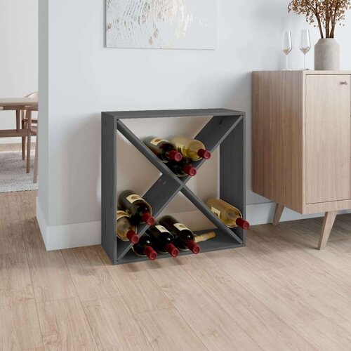 Ormarić za vino sivi 62 x 25 x 62 cm od masivne borovine Cijene