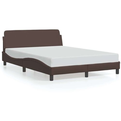  Okvir za krevet s uzglavljem smeđi 140x190 cm od umjetne kože Slike