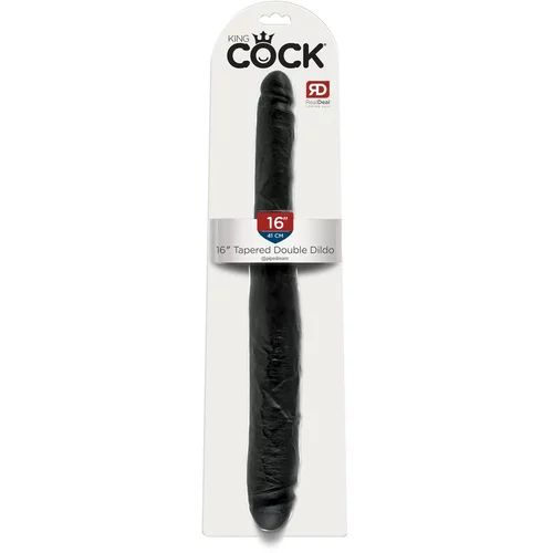 King Cock 16 Tapered - realističen dvojni dildo (41 cm) - črn