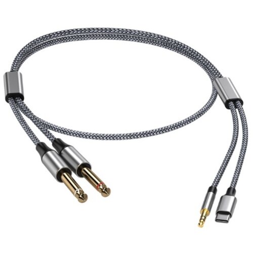 INF 3-v-1 avdio kabel za dvojni 6,35 mm priključek - pletena zlitina, Hi-Fi pretvornik z DAC-om za naprave z Lightning, USB-C in 3,5 mm priključki, zdru, (5000296241) Slike