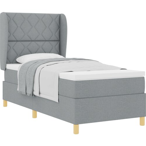vidaXL Box Spring Postelja z Blazino - Svetlo Siva - 90x200 cm Tkanina, (22051231) Cene