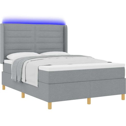 Box spring krevet Svijetlo siva 140 x 200 cm tkanina Slike