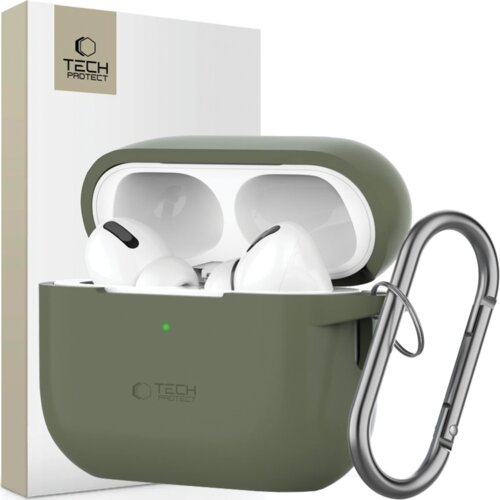 TECH-PROTECT SILIKONSKI OVITEK HOOK ZA APPLE AIRPODS PRO 1/2 OLIVE GREEN, (22006290) Cene