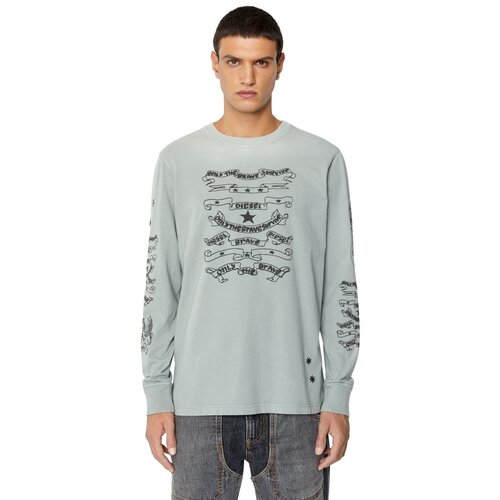 Diesel T-shirt - T-JUST-LS-E3 T-SHIRT grey Cene