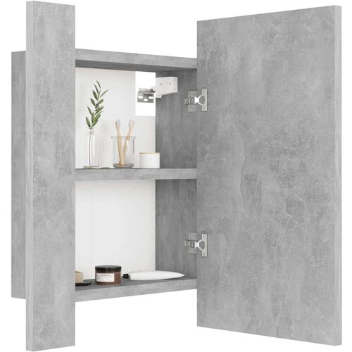 VidaXL LED kupaonski ormarić s ogledalom siva boja betona 40x12x45 cm Slike