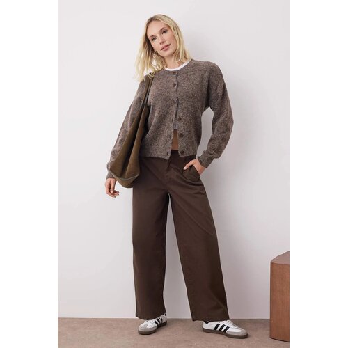 TRENDYOLMILLA ženske pantalone Twoaw26Je00198, braon-braon Cene