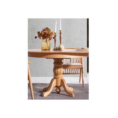 Hanah home Rastegljivi trpezarijski sto i stolice Eva, 118-158 cm, 4 stolice, Smeđa Slike