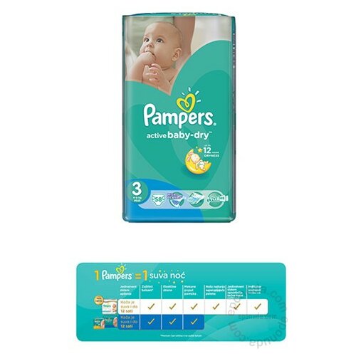 Pampers pelene Active Baby Dry 3 VP (58) 4132 Slike