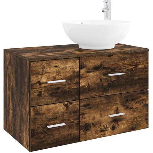 Set namje&amp;scaron;taja za kupaonicu 2 kom. Dimljeni hrast Smeđa 49,5 x 44,5 x 80 cm Slike