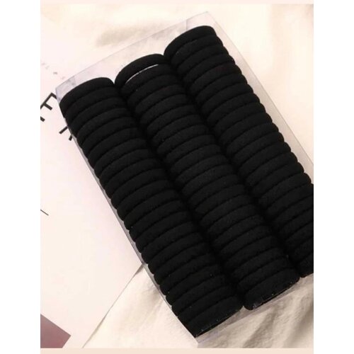 Dewberry 06891 Set of 100 Elastic Hair Ties-BLACK Cene
