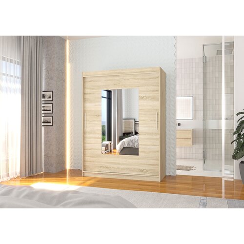  Garderobna omara z drsnimi vrati Dorrigo (150 cm)-Sonoma hrast Slike
