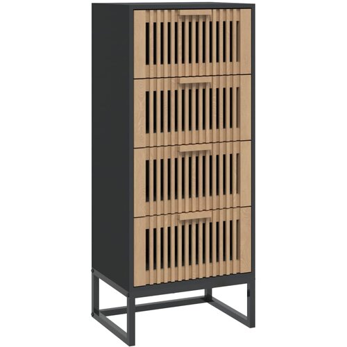 Maison Chic Visoka omara - Komoda - Predalnik črna 40x30x95 cm inženirski les, (21720279) Cene