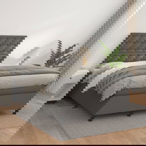 vidaXL Krevet s oprugama i madracem sivi 120x200 cm od umjetne kože Cene