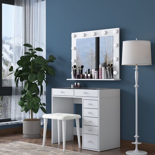 Hanah home toaletni stolić, bijeli Slike