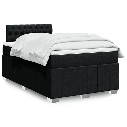 vidaXL Box spring postelja z vzmetnico črn 120x200 cm blago Cene