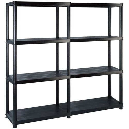Police Regal s policami 4-nadstropni črn 122x30,5x130 cm plastika, (5000212995) Slike