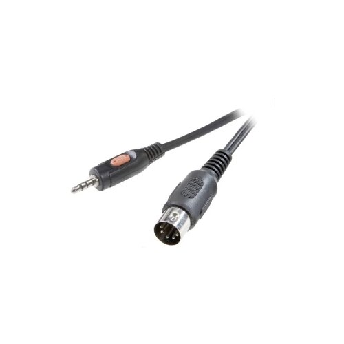 SpeaKa Professional DIN/JACK audio priključni kabel [1x diodni utikač 5-polni (DIN) - 1x JACK utikač 3.5 mm] 1.50 m crn Slike