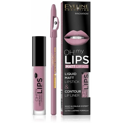 Eveline oh my lips liquid matt lipstik&lip liner 03 Cene