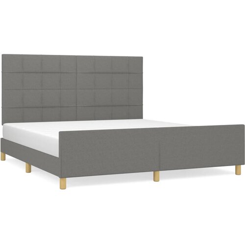 Maison Chic Posteljni okvir - Dvoposteljna postelja - Zakonska postelja brez vzmetnice temno siv 160x200 cm blago-J4385, (21775193) Cene