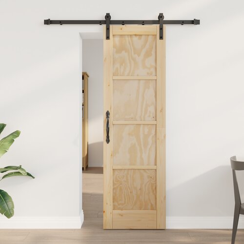 VidaXL Klizna vrata s hardverom 61x198.5 cm od čvrstog drva borovine Slike