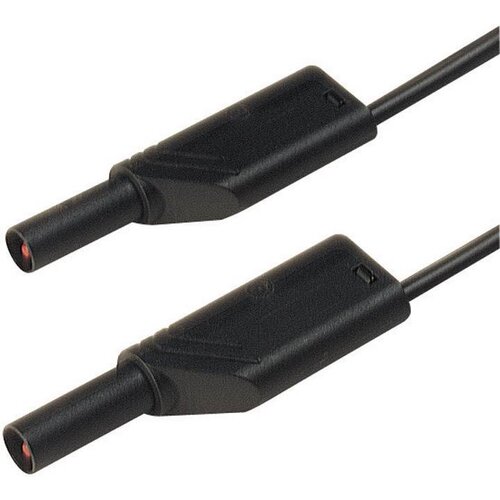 SKS Hirschmann 4 mm safety test lead\, 2x stackable plugs\, 2\,5 mm&sup2;\, 100 cm, (20423142) Cene