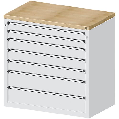 ANKE omarica za pult za izdajo materiala in orodja, 2 predala 90 mm, 3 predali 120 mm, 2 predala 180 mm, siva Slike