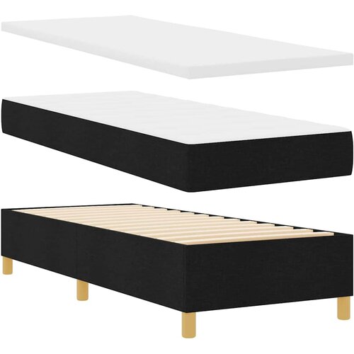  Krevet s opruga kutije s uzglavljem Crna 80 x 200 cm tkanina Slike