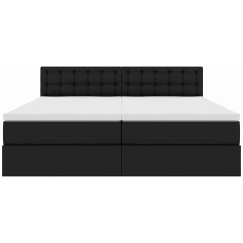 Krevet s od storage s uzglavljem Crna 180 x 200 cm Lažna koža Slike