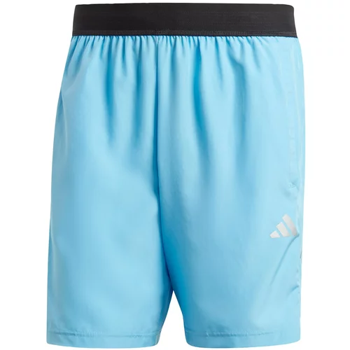 Adidas Športne hlače 'GYM+' svetlo modra / črna / srebrna