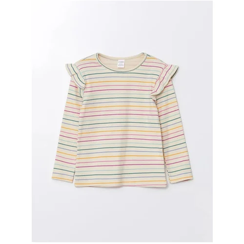 LC Waikiki LCW baby Crew Neck Long Sleeve Striped Baby Girl T-Shirt