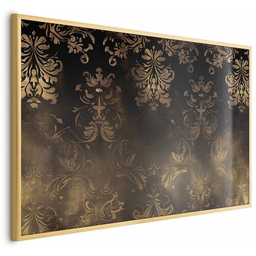  Plakat - Dark Baroque Patterns with Golden Accents 90x60 Zlatni okvir Cene